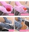 Lavish Magic Silicone Dishwashing Scrubber Dish Washing Sponge Rubber Scrub Gloves Kitchen Cleaning Tools 1 Pair Assorted