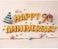 Gold Happy Anniversary Balloons Banner, 16 Inch Mylar Foil Letters Anniversary Sign for Wedding Anniversary Party Decorations Supplies