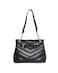 AMICA Am&eacute;lie Women Chevron Quilted Tote bag with 3 Spacious Comaprtments with Leather &amp; Chain Adjustableble Strap in Black