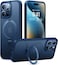 Torras UPRO Ostand Matte Series Ultra Magnetic for iPhone 15 Pro Max Case with  with Sturdy Stand, 12FT Military-Grade Shockproof &amp; Compatible with MagSafe Sleek Unbreakable Kickstand Case,Navy Blue