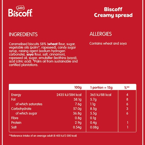 Lotus Biscoff Creamy Biscuit Spread, 500g
