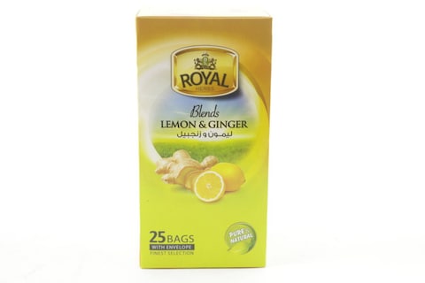 ROYAL LEMON &amp; GINGER ZITRONE &amp; INGWER 25TEA BAGS x1.5G