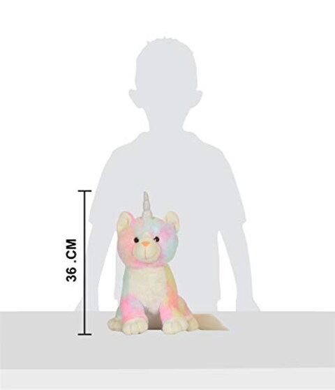 Mirada Cuddly Plush 33cm Rainbow Sitting Kitty Soft Toy - Black