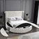In House Lotus Velvet Bed Frame - Queen - 200x150 cm - White