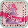 Princess Party 9in Dinner Plates Square Foil