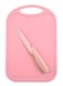 7-Piece Wheat Straw Kitchen Knife With Cutting Board Set Pink