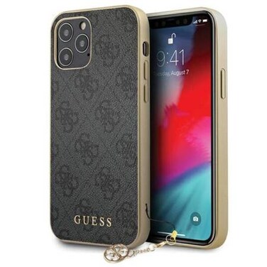 Guess 4G PU Case w/ Charm iPhone 12 / 12 Pro (6.1&quot;) - Gray