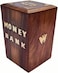 Wooden Butterfly Inlay on Two Sides with Lock, Coins Storage Box, Wooden Piggy Bank, Square Money Bank with, Wooden Piggy Bank