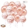Urban Utility  Rose Gold Latex Balloons 45 pcak 12  inch Birtthday balloons with 65 Feet Rose Gold Ribbon for Party Wedding Bridal Shower Decoration