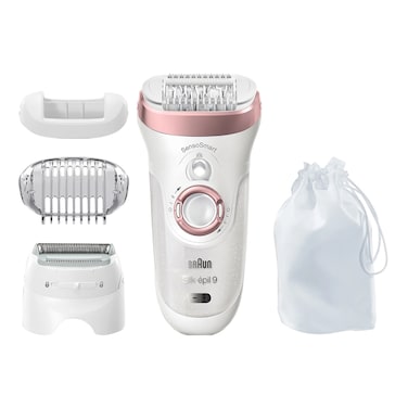 Braun Silk-Epil 9 Epilator with 4 Extra Shaver Heads 9720, White