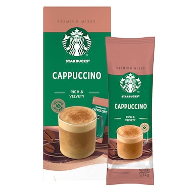 Starbucks Cappuccino Premium Instant Coffee Mix, 14g Pack of 5