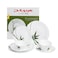 Laopala Dinner Set Classic 12 Pieces - White With Bamboo Print