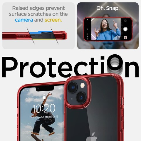 Spigen Ultra Hybrid designed for iPhone 14 Plus case cover - Red Crystal