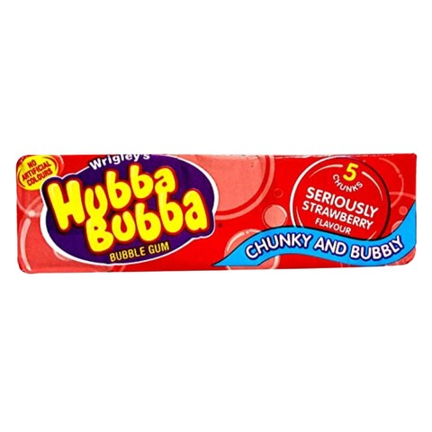 Wrigley&#39;s Hubba Bubba Seriously Strawberry Bubble Gum 35g