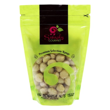 Simply Gourmet Raw Macadamia Nuts 150g