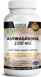 Oladole Natural Pure Organic Ashwagandha Powder And Root Extract 2100 mg Promotes Stress Relief, Mood Enhancer, And Immune System - 100 Veggie Capsule