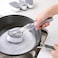 BOSON Decontamination Kitchen Cleaning Brush Scrubber Dish Bowl Washing Sponge with Refill Liquid Soap Dispenser Kitchen Pot Cleaner Tool Long Handle Sponge with White Wok Brush