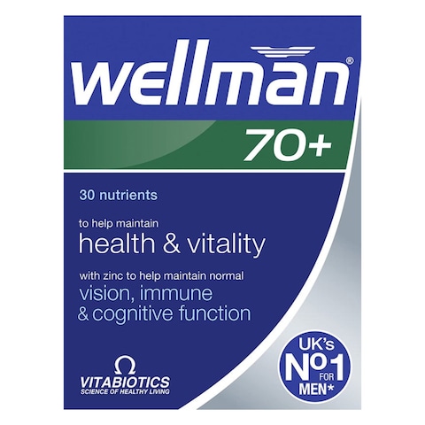 Vitabiotics Wellman 70+ Health And Vitality Supplement Supplements 30 Tablets