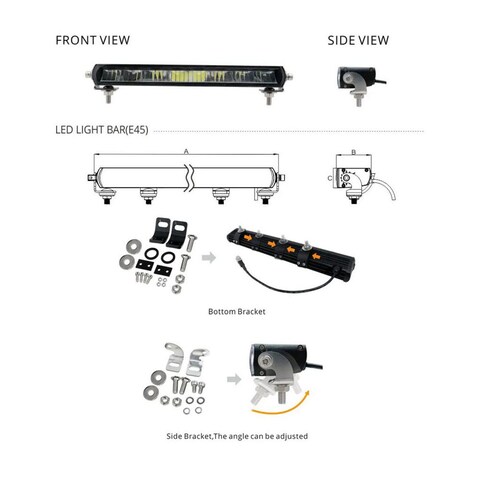 56W 12 Inches Light Bar Spotlight, 5600Lm Lumens, Aluminum Housing Material, Applicable on Roof, Bonnet, Bumper
