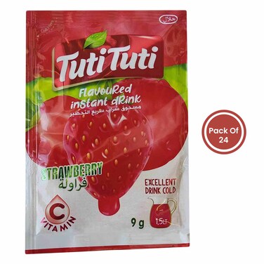 Tutituti Strawberry Instant Powder Drink 9GR X Pack Of 24