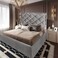 In House Victoria Velvet Bed Frame - Queen - 200x150 cm - Gray