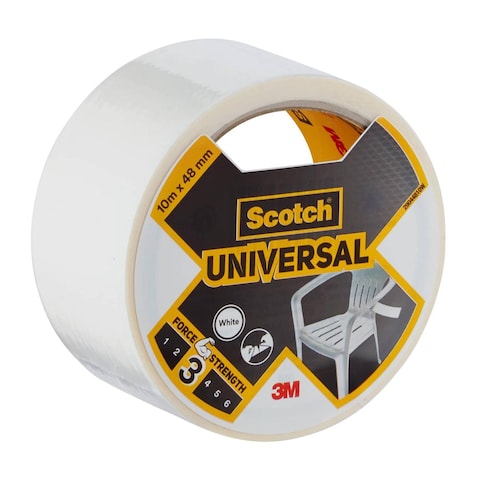 Scotch Universal Duct Tape White 2904, 10m x 48mm. 1 roll/pack