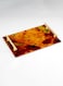 Lowha Decorative Acrylic Serving Tray With Gold Metal Handles And Fire Pattern Design 20x30 cm
