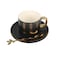 ZK ceramic 1 set 3in1 cup, plate and gold spoon for coffee drink mug