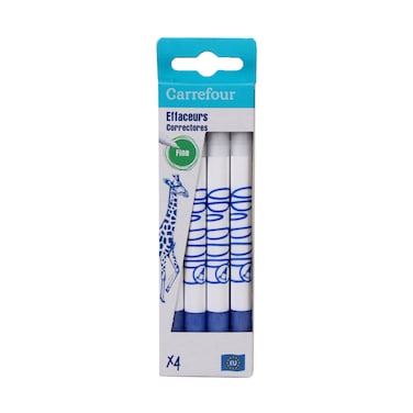 Carrefour Mini Ink Eraser Rewrite 4 Count