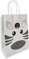 Party Time 12pcs Zebra Kraft Bags for Safari Theme Party Supplies, Animal Gift Bags, Souvenier Bags, Candy Bags with Handle for Party Favors- Safari Birthday Party Supplies