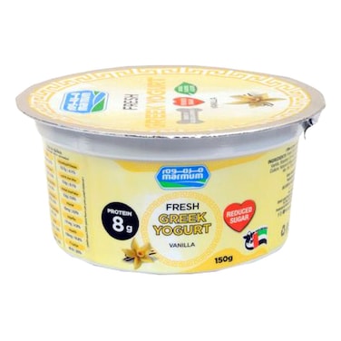 مرموم زبادي يوناني طازج منخفض السكر بنكهة الفانيليا 150 غرام