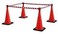 ABBASALI 4Pcs SAFETY CONE 100CM WITH WARNING TAPE 1PC RED/WHITE