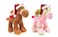 Bundle items - Brown camel with santa hat + Pink camel with santa hat 18cm.