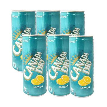 Canada Dry Lemon Sparkling Water 250ml Pack of 6