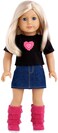 Dreamworld Collection Rock Star - 3 Piece Outfit - T-Shirt, Denim Skirt And Hot Pink Boots - 18 Inch Doll Clothes (Doll Not Included)
