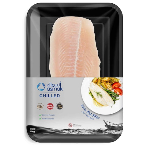 Buy Asmak Chilled White Fish Fillet 250g in UAE