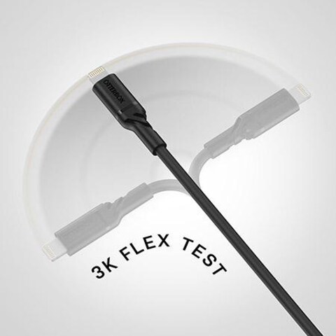 OtterBox USB-A to Lightning Cable 2 Meters - MFi Durable, Tangle-Free, High Speed Charging &amp; Sync Cable 3 Amps for Apple iPhone 12/11/X/Pro/Pro Max/ AirPods/iPad - Black