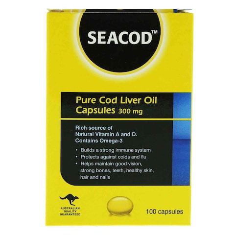 Seacod Pure Cod Lever Oil 300mg 100 Capsules