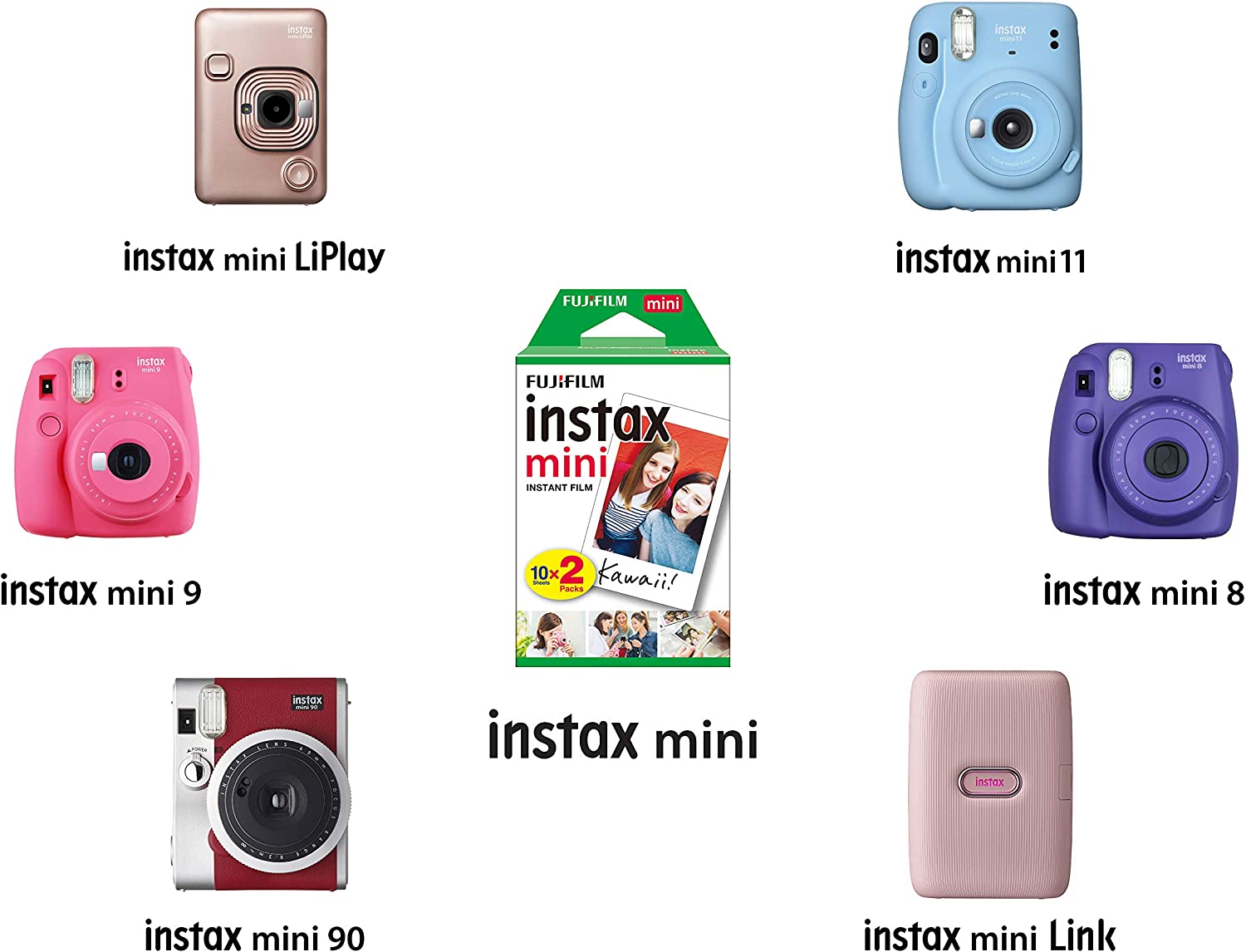 Fujifilm Instax Film For Instax Mini 8/9/11, 2 X10 (20 Sheets)