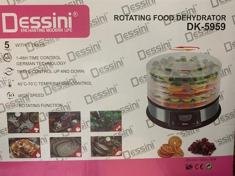 Dessini Rotating Food Dehydratore 500W Silver/Black/Clear With 5 Trays