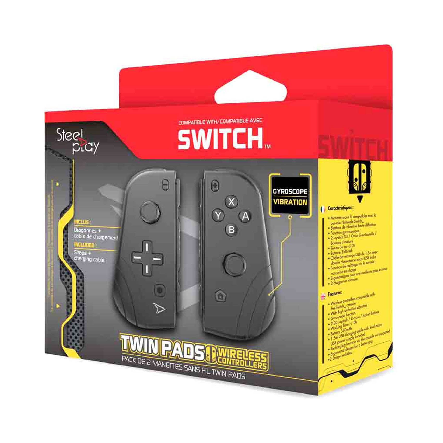 Steelplay Twin Pads Wireless Controllers For Nintendo Switch Black