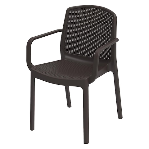 Buy Cosmoplast Cedarattan Arm Chair Dark Brown in UAE