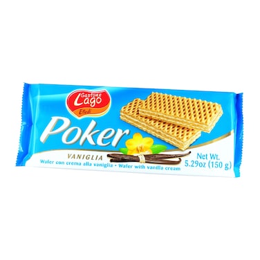 Lago Poker Wafer Withe Vanilla Cream 150g