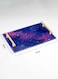 Lowha Decorative Acrylic Serving Tray With Gold Metal Handles And Ink Clear Star Design 20x30 cm
