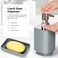 Bathroom Accessories Set of 6 Modern Design 6 Pieces Bathroom Accessory Set Soap Dispenser Toothbrush Holder Tooth Mug Soap Dish Toilet Brush Rubbish for Bathroom Home Decor (Grey)
