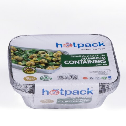 Buy Hotpack - Aluminium Container 8342 (420 Cc) - 10Pcs in UAE