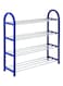 Generic 4-Tier Shoe Rack Blue/Silver