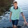 Anemoss Marine Men's Polo Collar T-shirt, Short Sleeve Golf Tennis T-shirt, 100% Cotton, L Size, Mint Green