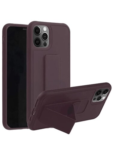 Zolo Finger Grip Holder and standing cover with Car Magnetic Multi-function Shockproof Protective Case Cover For iphone 12 Pro Brown