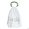 Ginger Ray Eucalyptus Bridal Crown with Veil- 63.5 cm Width- White/Green